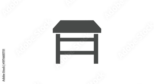 Simple Black Wooden Stool or Bench.