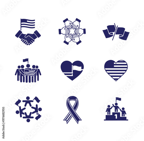 Greece national flag icons for patriotism and unity concepts  various symbolic graphics