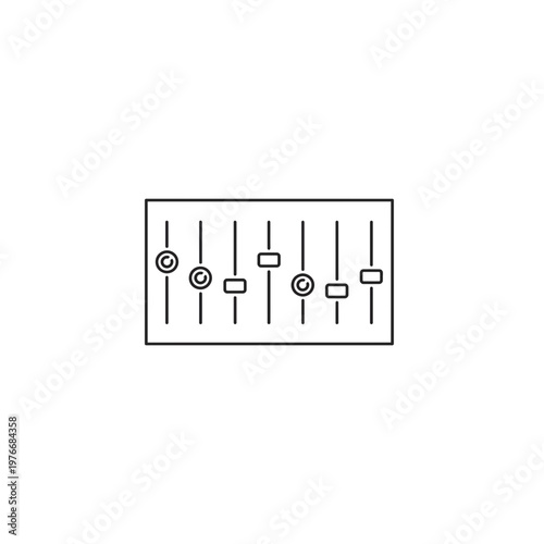 Audio mixing console slider control interface with interface, adjustment