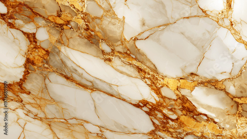Beautiful white and gold marble texture with intricate brown veins and patterns elegant natural stone surface