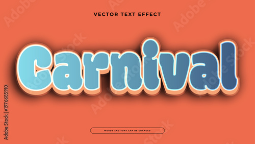 Vibrant multi-tone blue text effect with playful 3D shadows for fairgrounds and festive summer events