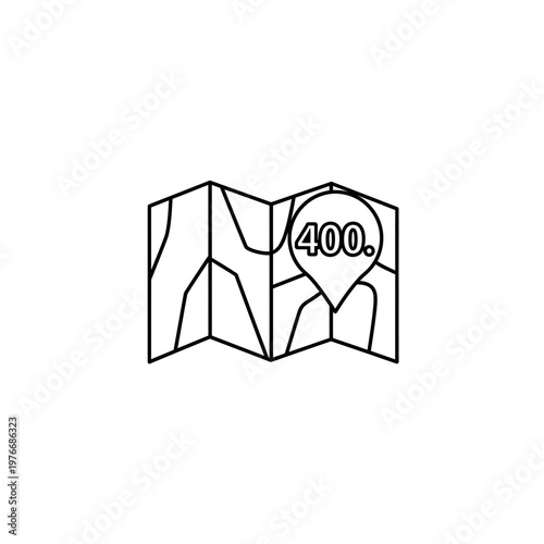 Folded paper map icon with location pin marker location navigation traveling