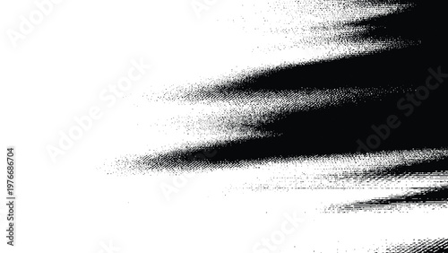 Abstract artistic background with black and white gradient shades and halftone texture effects creative design element