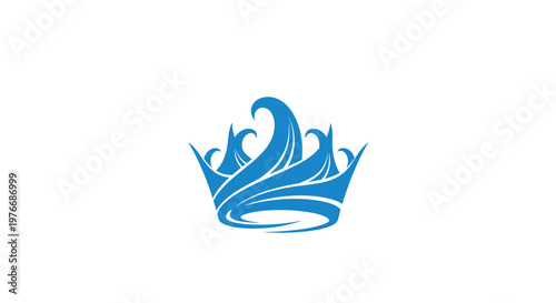 Blue Crown Royal Symbol Icon.
