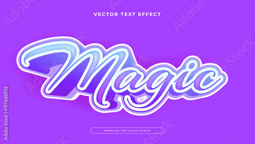 Enchanting magic editable text effect with a purple and blue gradient script for fantasy and mystical creative projects