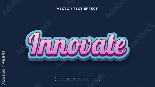 Modern innovate text effect with pink and cyan neon 3d style for tech theme