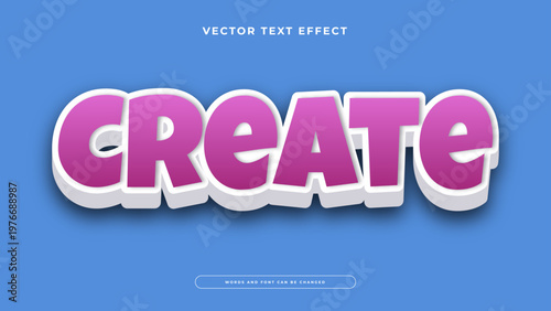 Artistic create text effect with pink gradient 3d style for crafting and arts