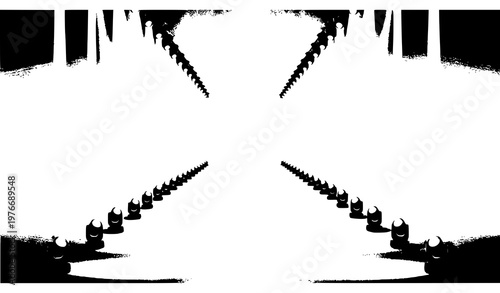 Crossed spotlight beams vector stage light glow concert gala lighting effect isolated on white