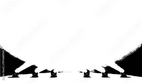 Runway spotlight background vector glowing light beams perspective stage path isolated on white