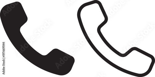 Phone call icons, solid glyph style phone symbols, incoming outgoing call arrows. Ringing phone simple icon set. Smartphone ringing. Phone sign. Telephone call symbol. Cell ringing phone icons