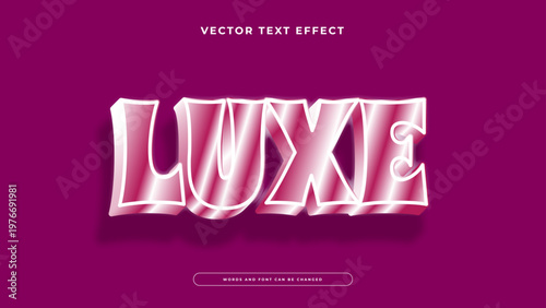 Premium editable text effect with a glossy pink luxe style for professional branding