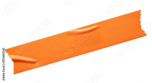 Orange Torn Masking Tape Strip Isolated Craft Design Element