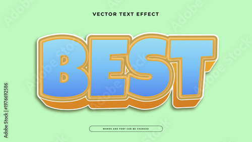 Catchy text effect with a bright blue gradient and thick orange 3D extrusion for promotional assets