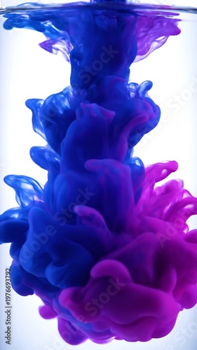 Colorful ink swirling in water
