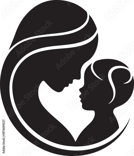 Mother and baby silhouette