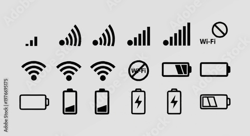 Connectivity and Power Icons - Signal Strength, Wi-Fi, and Battery Levels.