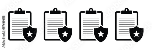 Police document report file, vector illustration showing official folder or file with badge or shield symbol, representing law enforcement records, investigations, and documentation, ideal for apps,