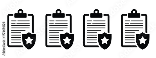 Police document report file, vector illustration showing official folder or file with badge or shield symbol, representing law enforcement records, investigations, and documentation, ideal for apps,