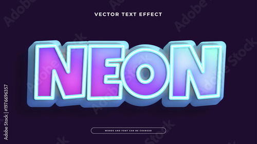 Bright purple and blue neon glowing text effect for nightlife posters