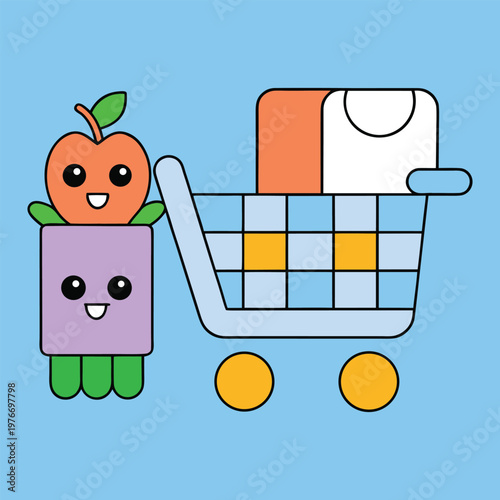 A bright supermarket aisle lined with colorful shelves, neatly stacked goods, and clear signs guiding shoppers through a lively path filled with choices and everyday essentials.
