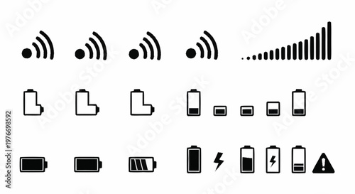 Connectivity and Power Icons - Signal Strength and Battery Life Indicators.
