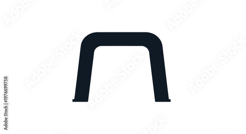 Black Plastic Handle Isolated on White.