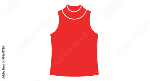 Red Sleeveless Tank Top Clothing Illustration.