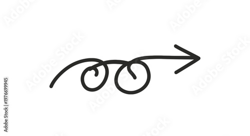 Simple Hand Drawn Glasses and Arrow.