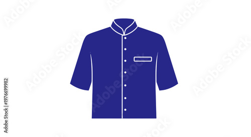 Blue Short Sleeved Shirt with Buttons.
