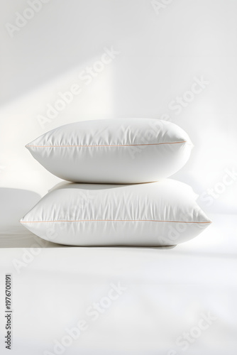 white pillows on a white background
