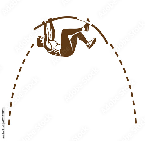 man doing gymnastics on a horizontal bar with dotted lines  athletic movement