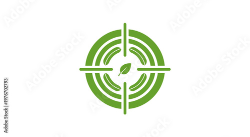 Green Target with Leaf Design Logo.