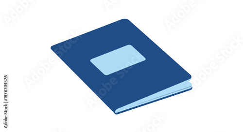 Blue Hardcover Book with Blank Label.