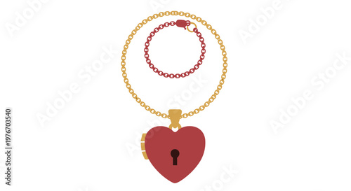 Red Heart Shaped Locket Pendant Necklace.