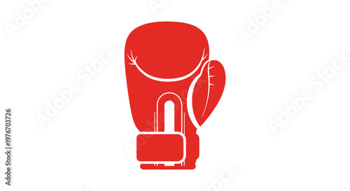 Red Boxing Glove Illustration on White.