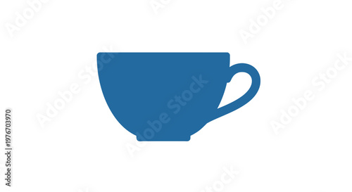 Blue Coffee Cup Illustration Simple Design.