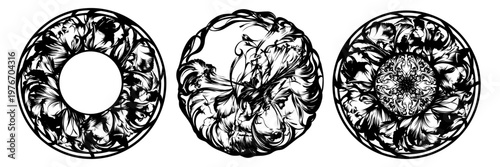 Vintage floral plate decorative set