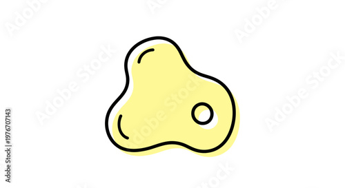 Simple Yellow Cartoon Bacterium Illustration.