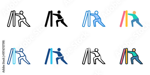 Resilience icons set multiple style collection. Editable stroke 
