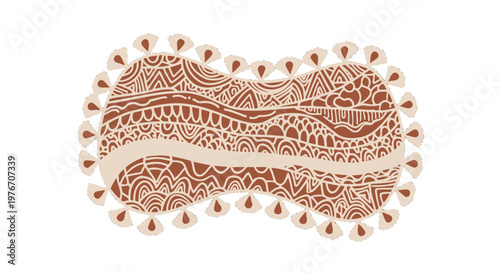 Intricately Designed Brooch with Beaded Edging.