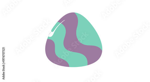 Colorful Beanbag Chair with Purple and Green Patterns.