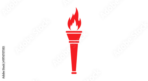 Red Torch Icon with Flames.