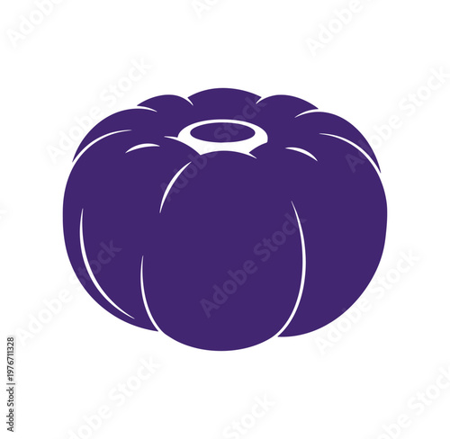 Purple eggplant illustration on white background
