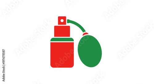 Red Fire Extinguisher with Green Bulb.