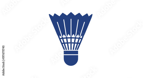 Blue Shuttlecock Icon on White Background.