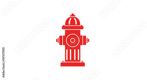Red Fire Hydrant Illustration on White.