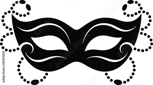 Masquerade mask with decorative beads, carnival or party element