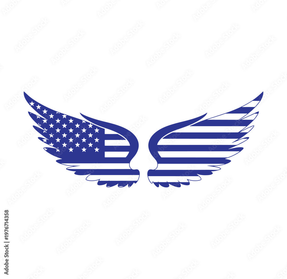 Obraz premium American flag design wings with stars and stripes pattern symbol of freedom and patriotism