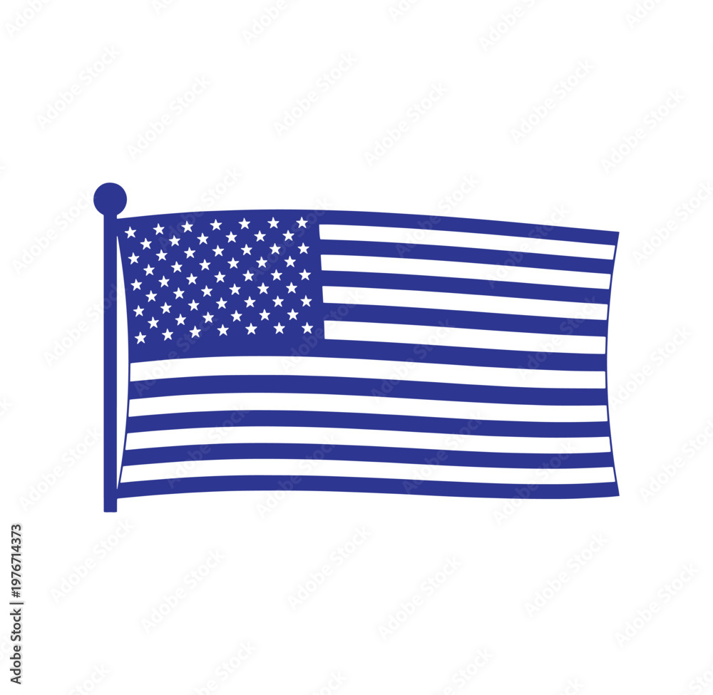 Obraz premium American flag waving on a pole national symbol of United States of America