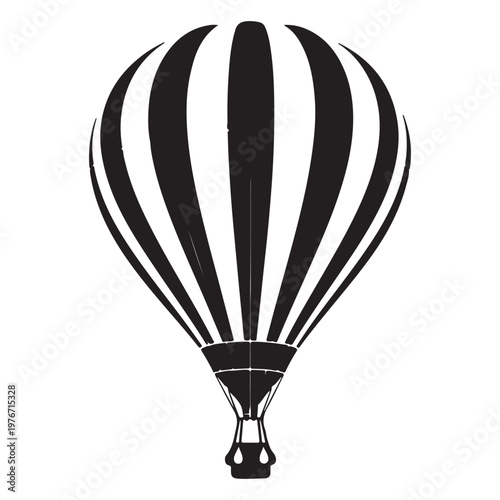Hot Air Balloon Line Art Travel Adventure Illustration